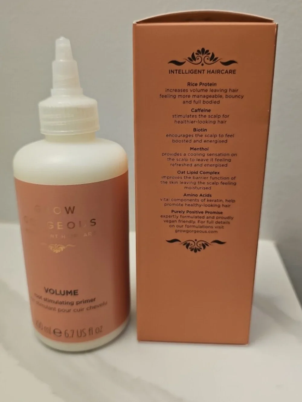 Grow Gorgeous Volume Root Stimulating Primer Hair Care. New in Box.